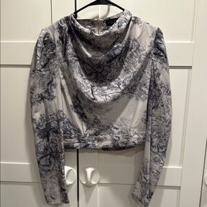 Dior inspired Elegant Gray Patterned Women's Top